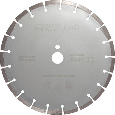 Круг алмазный отрезной 350х3,4х10х32/25,4мм, сегмент, для резки ж/б Carbon CA-123511.